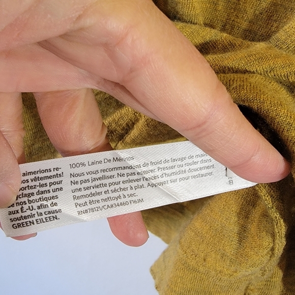 EILEEN FISHER  Women's Mustard 100% Wool Sweater Top Sz XXS Quite Luxury Soft - Picture 11 of 12